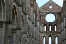 San Galgano, Tuscany. All that is left of the great Cistercian abbey, dating back to the thirteenth century and located at about thirty kilometers from Siena, are nothing more than ruins. Only its walls remain, rising isolated in the countryside.  